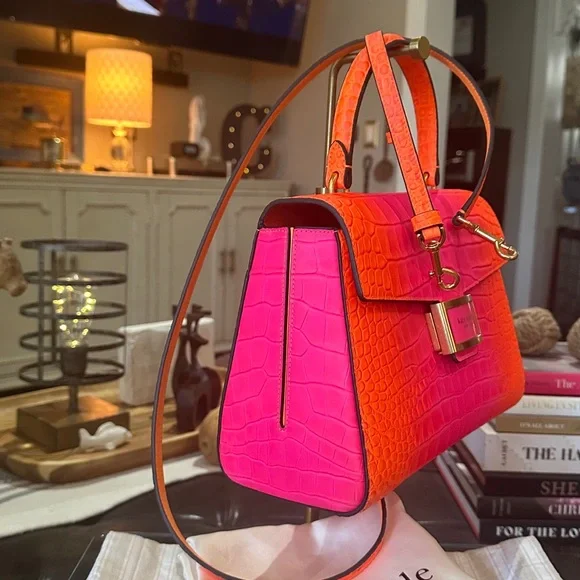 Kate Spade ♠️ New York Katy Ombré Croc Embossed Leather Medium Top Handle - Picture 6 of 16